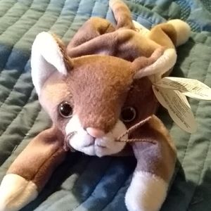 RARE, Pounce the cat beanie baby.